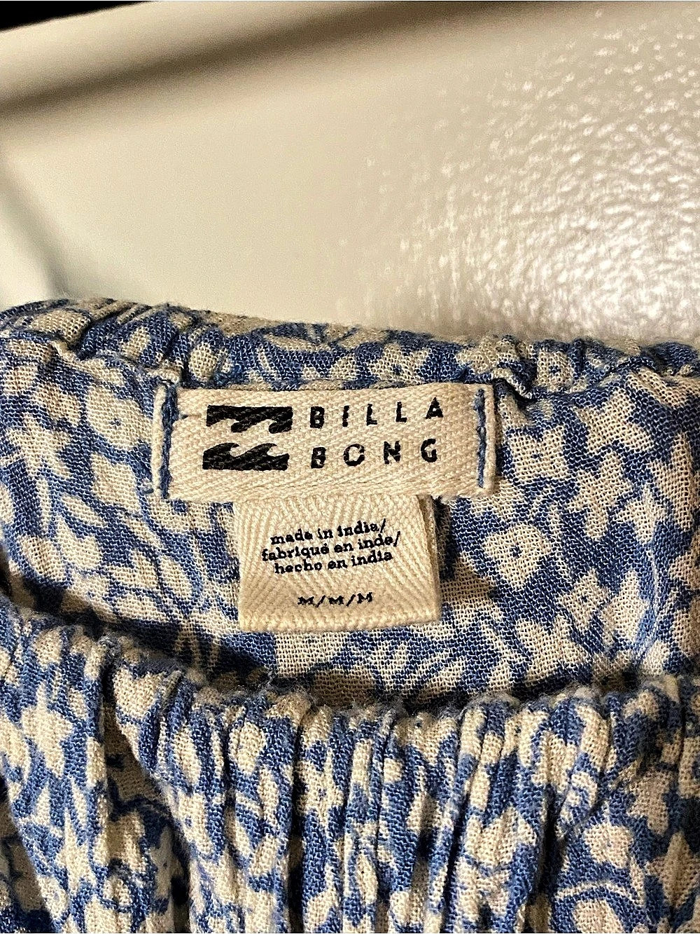 Billabong Floral Midi Dress in Blue & White Size Medium - Picture 4 of 4